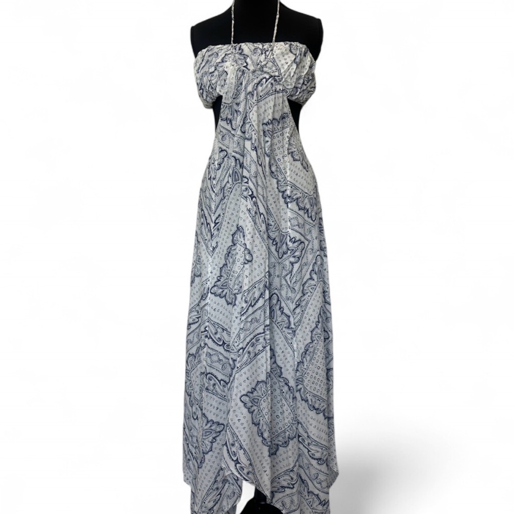 Anthropologie Blue & White Boho Two Piece Dress | Size M | Very Versatile - Picture 5 of 8